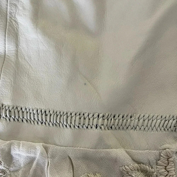 Anthropologie Leifsdottir beige eyelit leather top - Picture 8 of 13